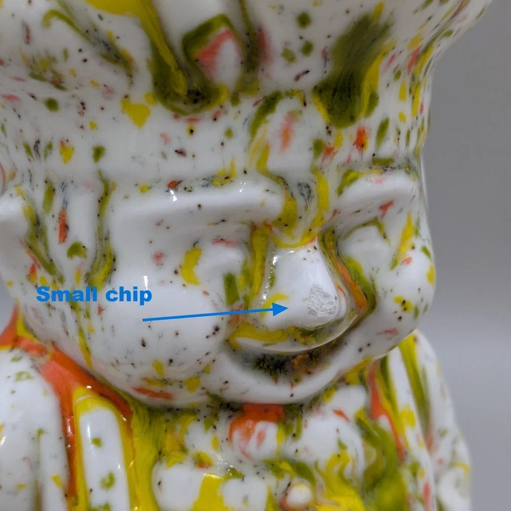 Vintage Chef Salt Pepper Cheese Shaker Set Splatter‎ Drip Glaze Multicolor 3pc